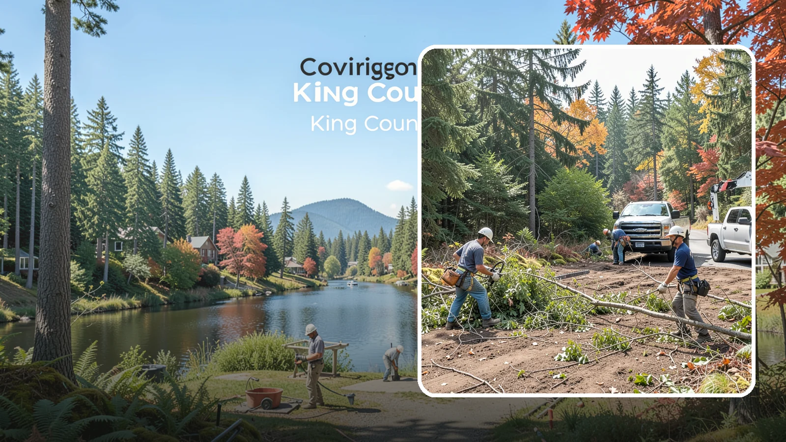 Driveway clearance pruning in Covington, King County, WA - Pruning to provide vertical and side clearance over driveways.