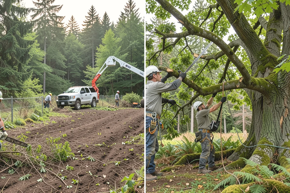 Driveway clearance pruning in Duvall, King County, WA - Assess canopy condition and pruning objectives