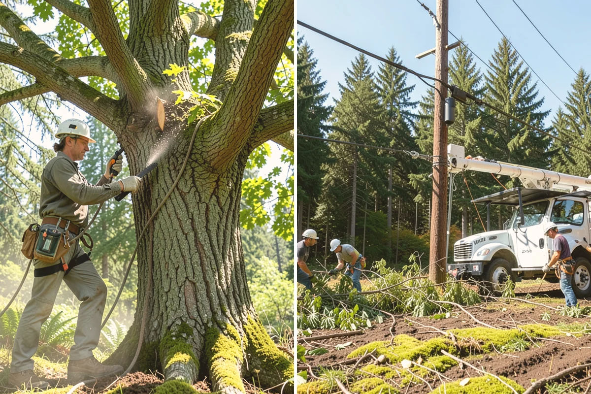 Driveway clearance pruning in Eatonville, Pierce County, WA - Assess canopy condition and pruning objectives