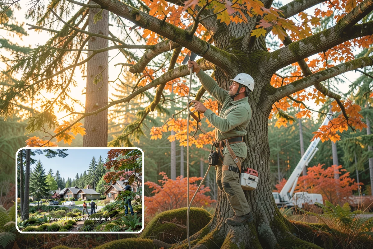 Driveway clearance pruning in Edgewood, Pierce County, WA - Improves tree structure, health, and appearance