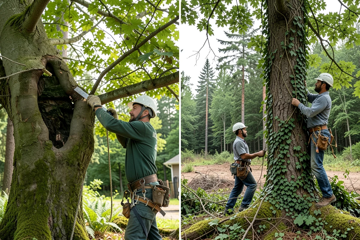 Driveway clearance pruning in Everett, Snohomish County, WA - Assess canopy condition and pruning objectives