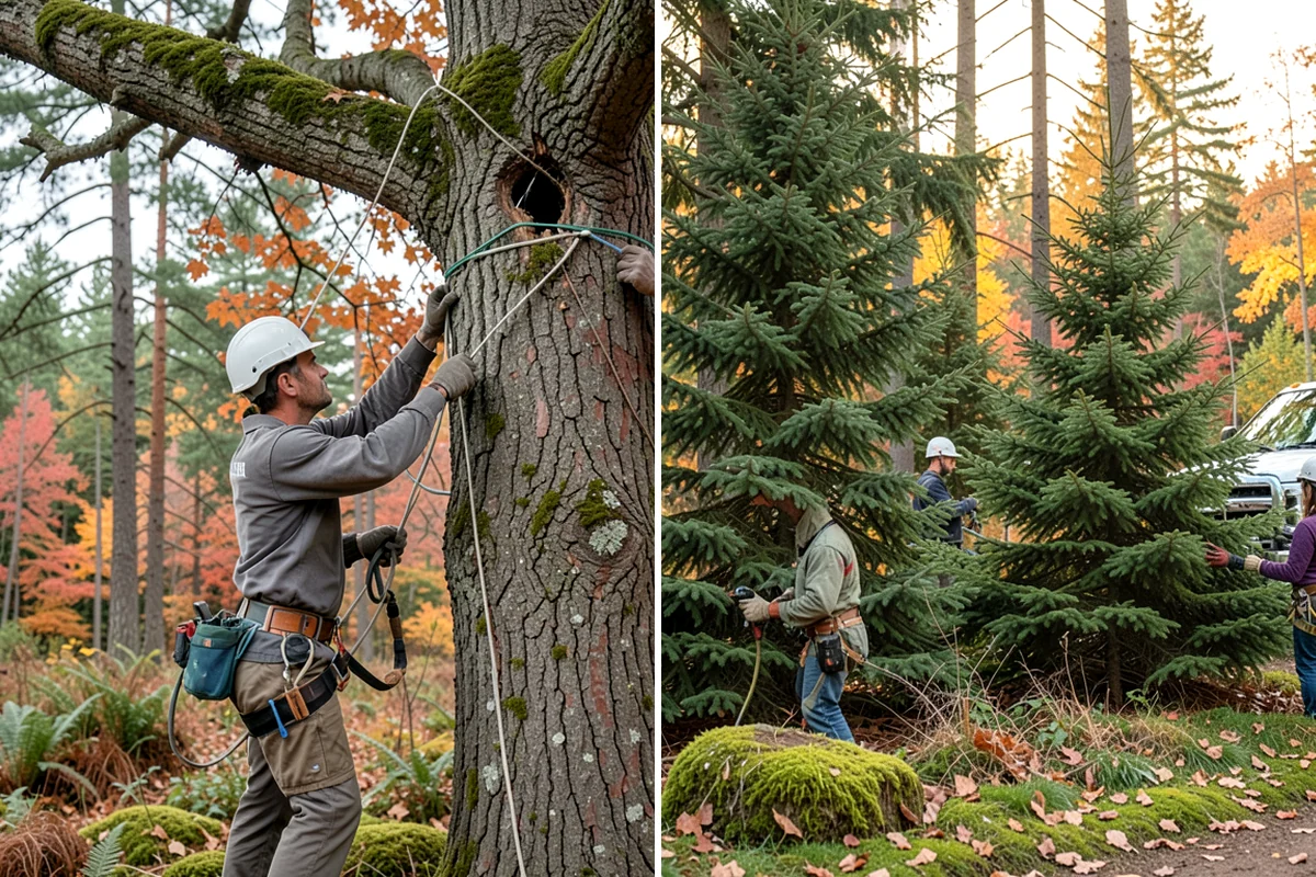 Driveway clearance pruning in Federal Way, King County, WA - Assess canopy condition and pruning objectives