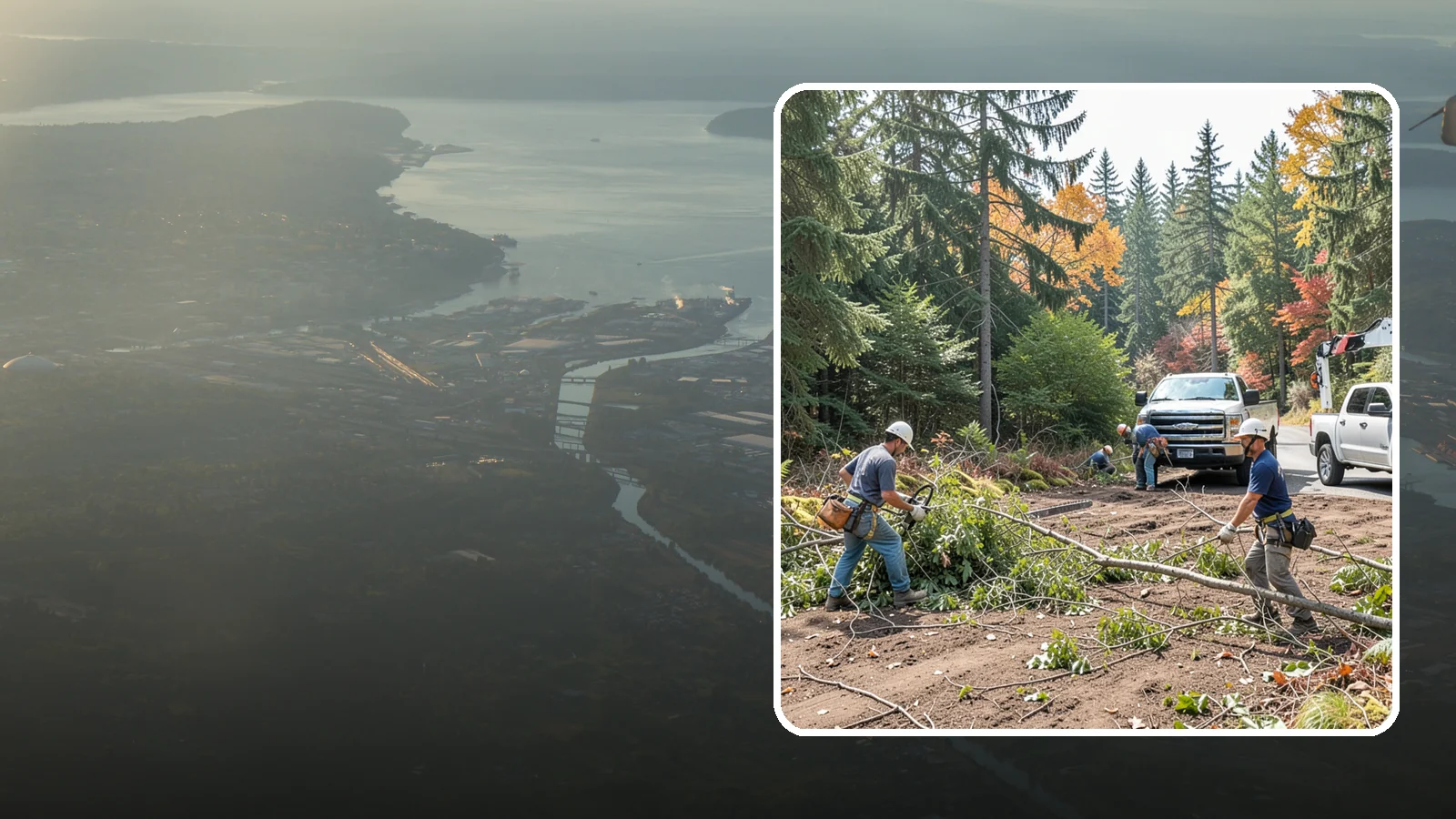 Driveway clearance pruning in Fife, Pierce County, WA - Pruning to provide vertical and side clearance over driveways.