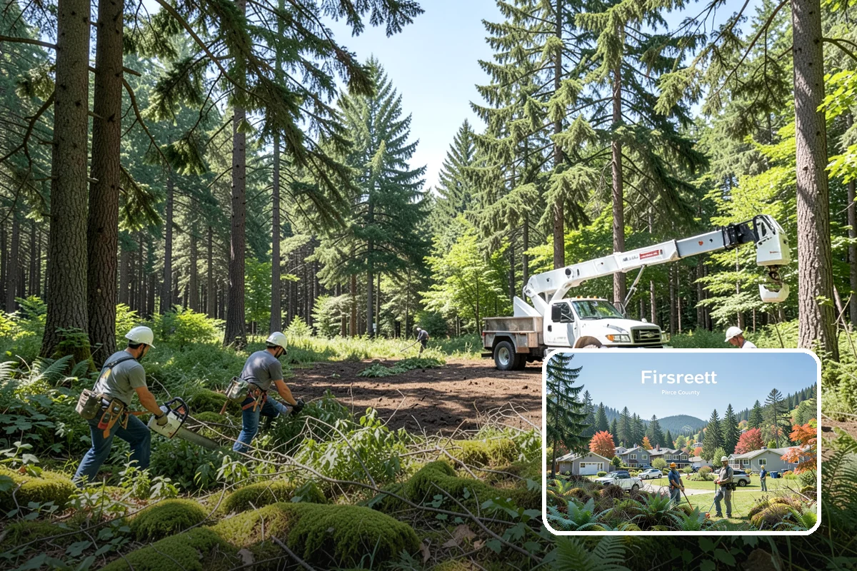 Driveway clearance pruning in Fircrest, Pierce County, WA - Improves tree structure, health, and appearance