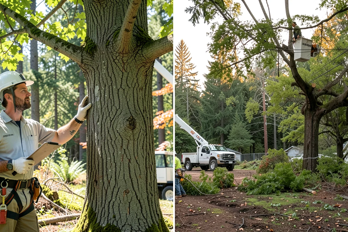 Driveway clearance pruning in Gig Harbor, Pierce County, WA - Assess canopy condition and pruning objectives