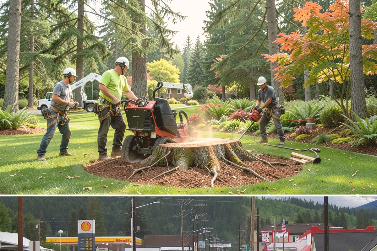 Driveway clearance pruning in Granite Falls, Snohomish County, WA - Work follows recognized arboricultural standards matched to the specific season required for each tree species in the Puget Sound...