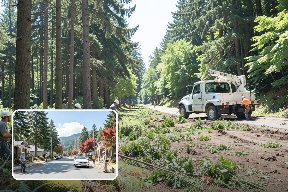 Driveway clearance pruning in Hunts Point, King County, WA - Improves tree structure, health, and appearance