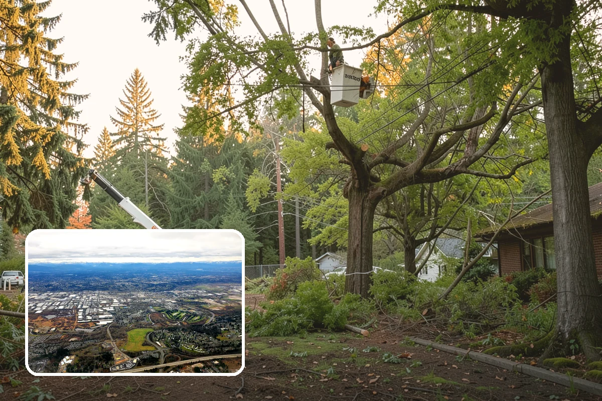 Driveway clearance pruning in Kent, King County, WA - Improves tree structure, health, and appearance