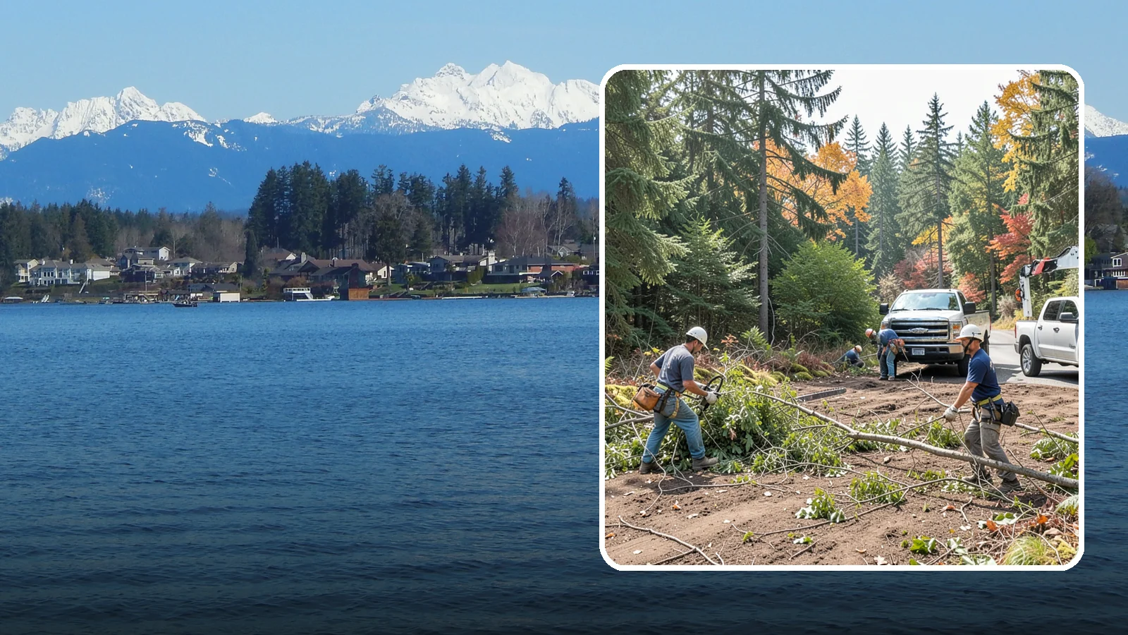 Driveway clearance pruning in Lake Stevens, Snohomish County, WA - Pruning to provide vertical and side clearance over driveways.