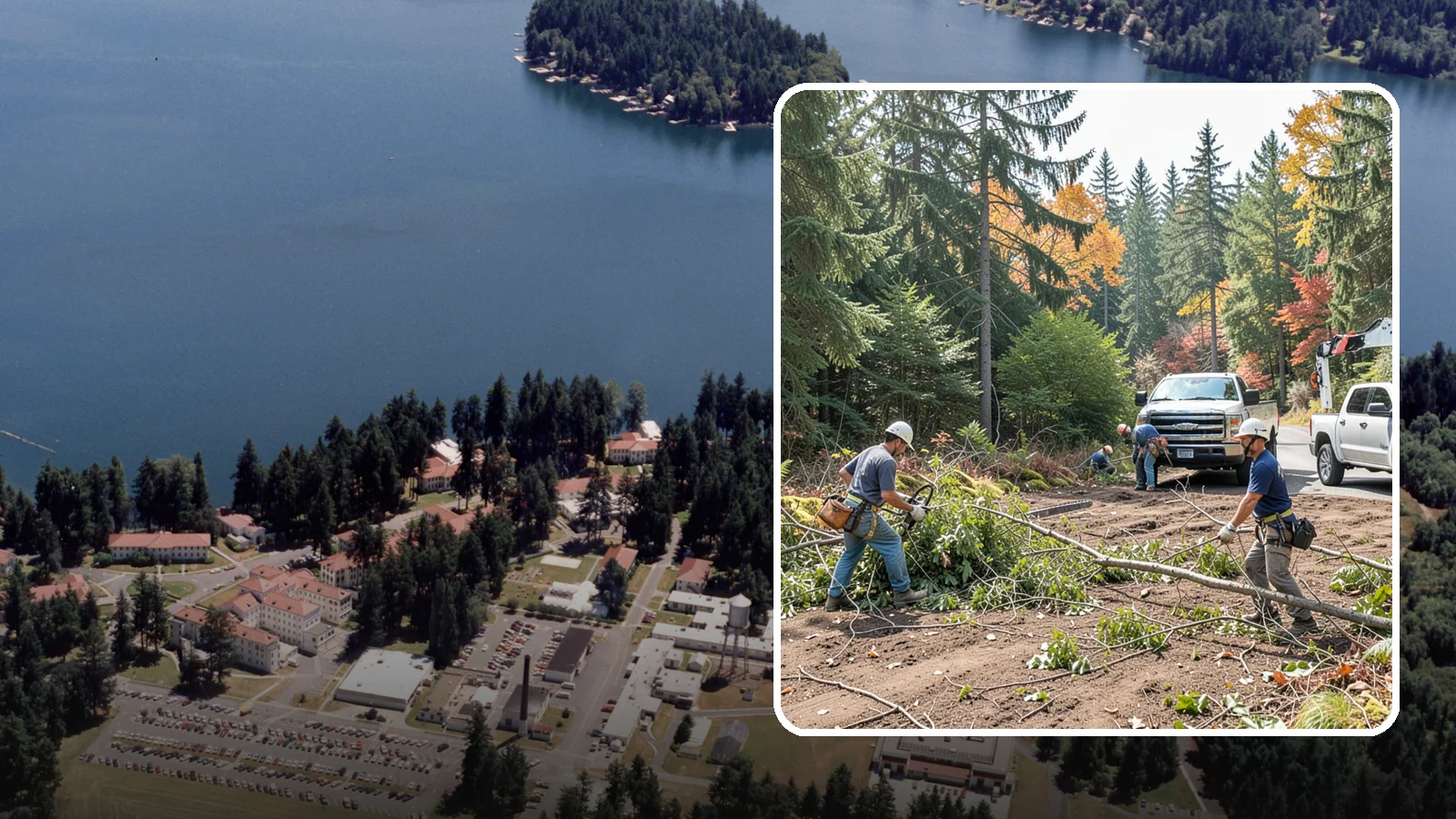 Driveway clearance pruning in Lakewood, Pierce County, WA - Pruning to provide vertical and side clearance over driveways.