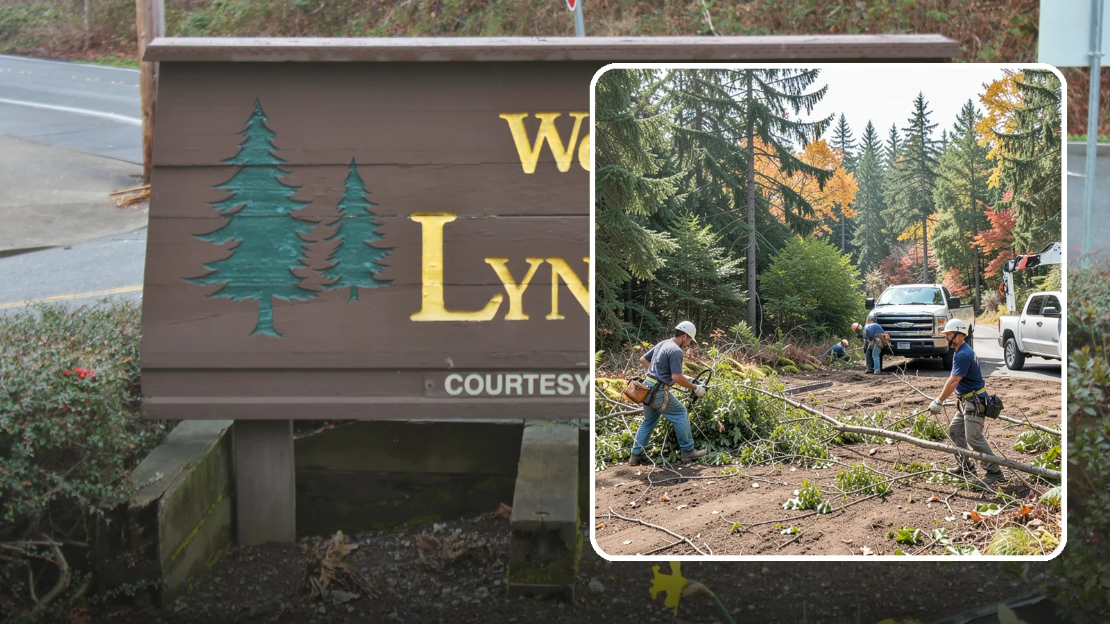 Driveway clearance pruning in Lynnwood, Snohomish County, WA - Pruning to provide vertical and side clearance over driveways.