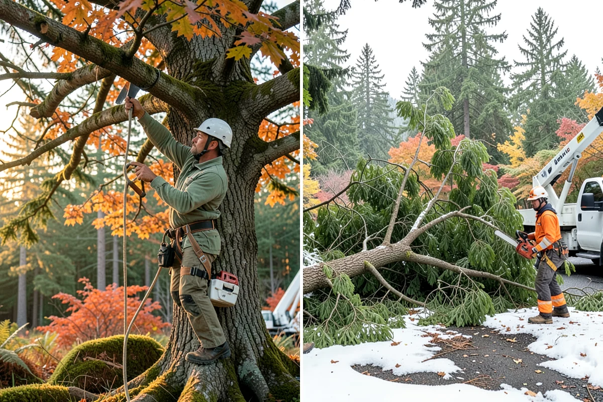 Driveway clearance pruning in Maple Valley, King County, WA - Assess canopy condition and pruning objectives