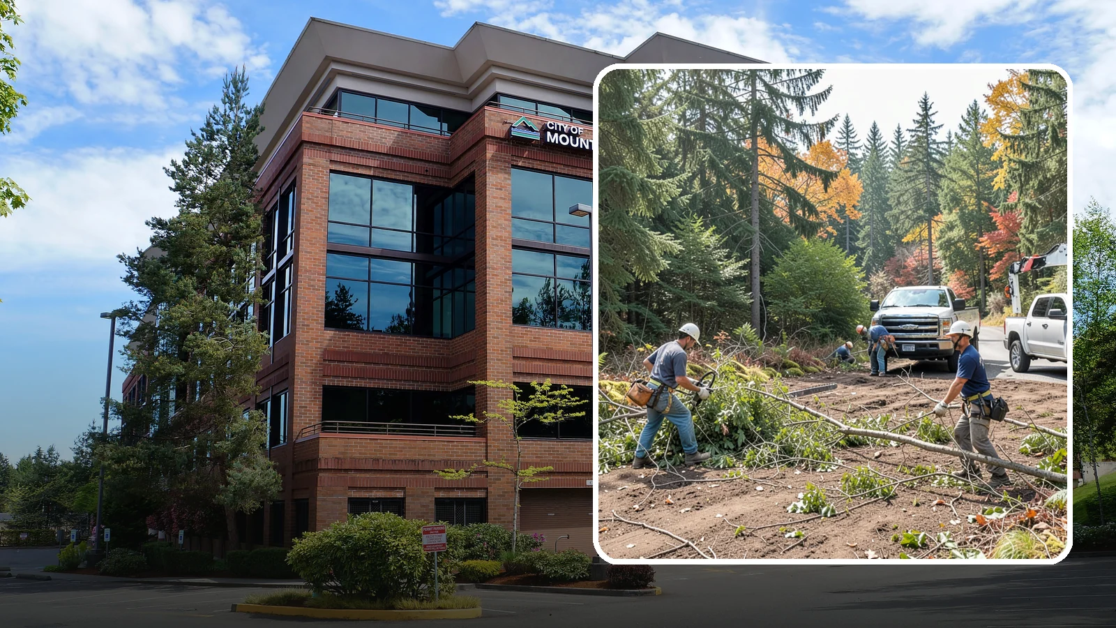 Driveway clearance pruning in Mountlake Terrace, Snohomish County, WA - Pruning to provide vertical and side clearance over driveways.