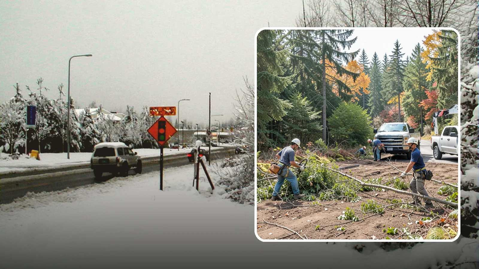 Driveway clearance pruning in Newcastle, King County, WA - Pruning to provide vertical and side clearance over driveways.