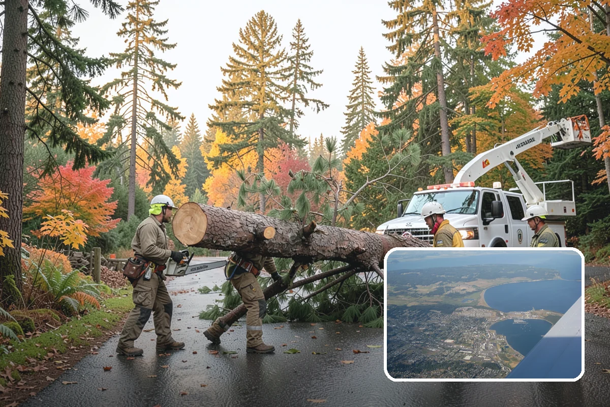 Driveway clearance pruning in Oak Harbor, Island County, WA - Improves tree structure, health, and appearance