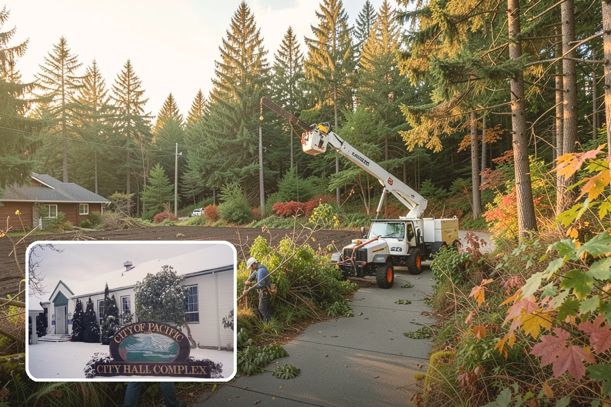 Driveway clearance pruning in Pacific, King County, WA - Improves tree structure, health, and appearance