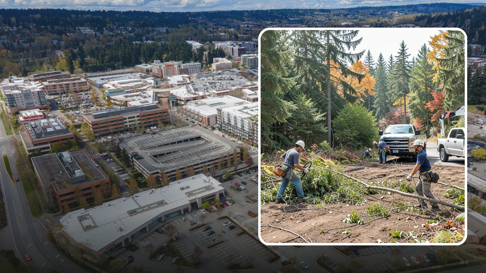 Driveway clearance pruning in Redmond, King County, WA - Pruning to provide vertical and side clearance over driveways.