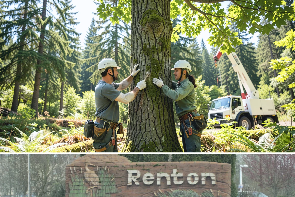 Driveway clearance pruning in Renton, King County, WA - Work follows recognized arboricultural standards matched to the specific season required for each tree species in the Puget Sound...