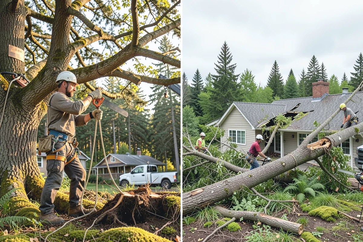 Driveway clearance pruning in Roy, Pierce County, WA - Assess canopy condition and pruning objectives