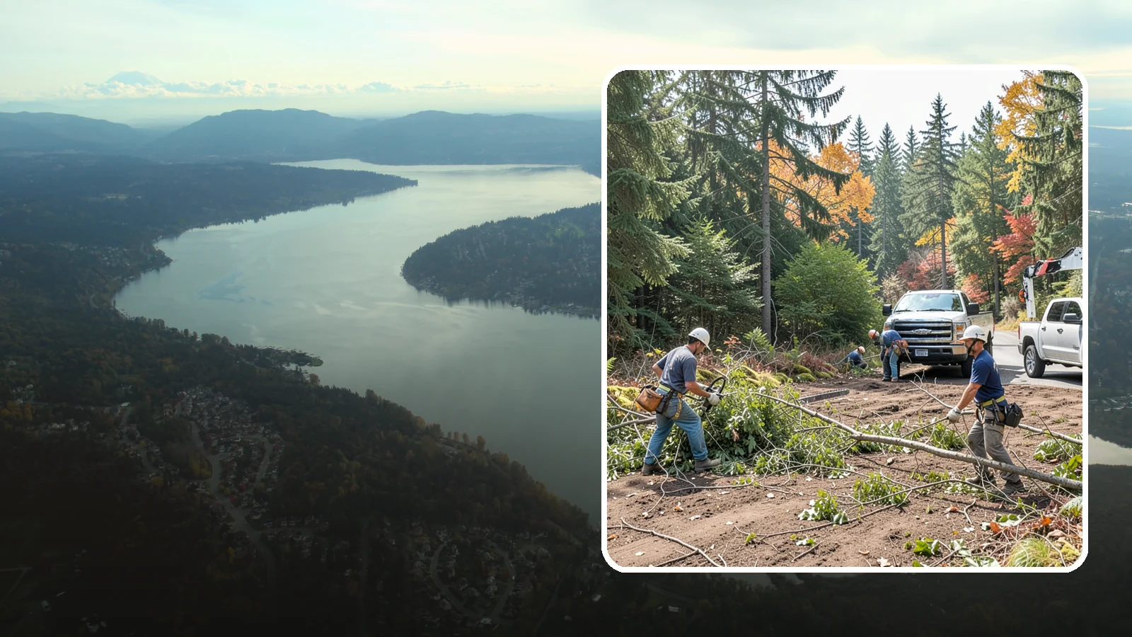Driveway clearance pruning in Sammamish, King County, WA - Pruning to provide vertical and side clearance over driveways.