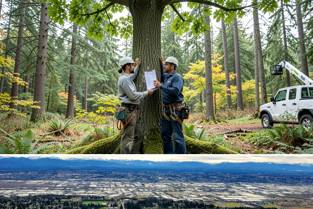 Driveway clearance pruning in SeaTac, King County, WA - Work follows recognized arboricultural standards matched to the specific season required for each tree species in the Puget Sound...