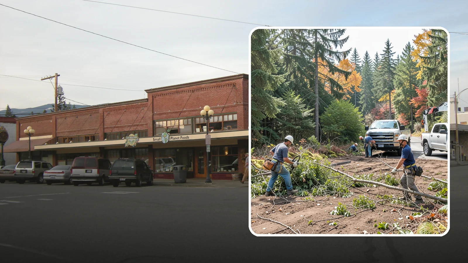 Driveway clearance pruning in Sedro-Woolley, Skagit County, WA - Pruning to provide vertical and side clearance over driveways.