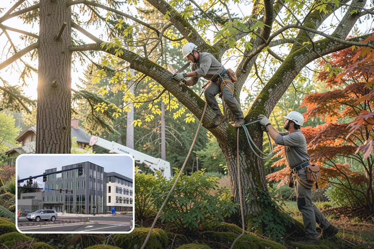 Driveway clearance pruning in Shoreline, King County, WA - Improves tree structure, health, and appearance