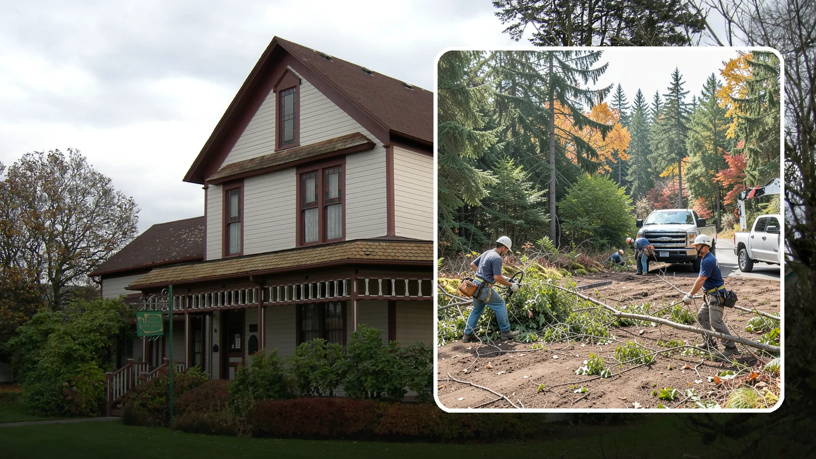 Driveway clearance pruning in Sumner, Pierce County, WA - Pruning to provide vertical and side clearance over driveways.