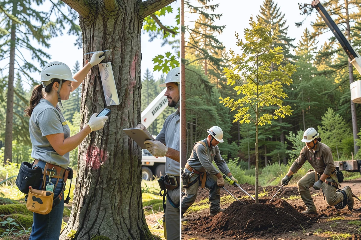 Driveway clearance pruning in Sumner, Pierce County, WA - Assess canopy condition and pruning objectives
