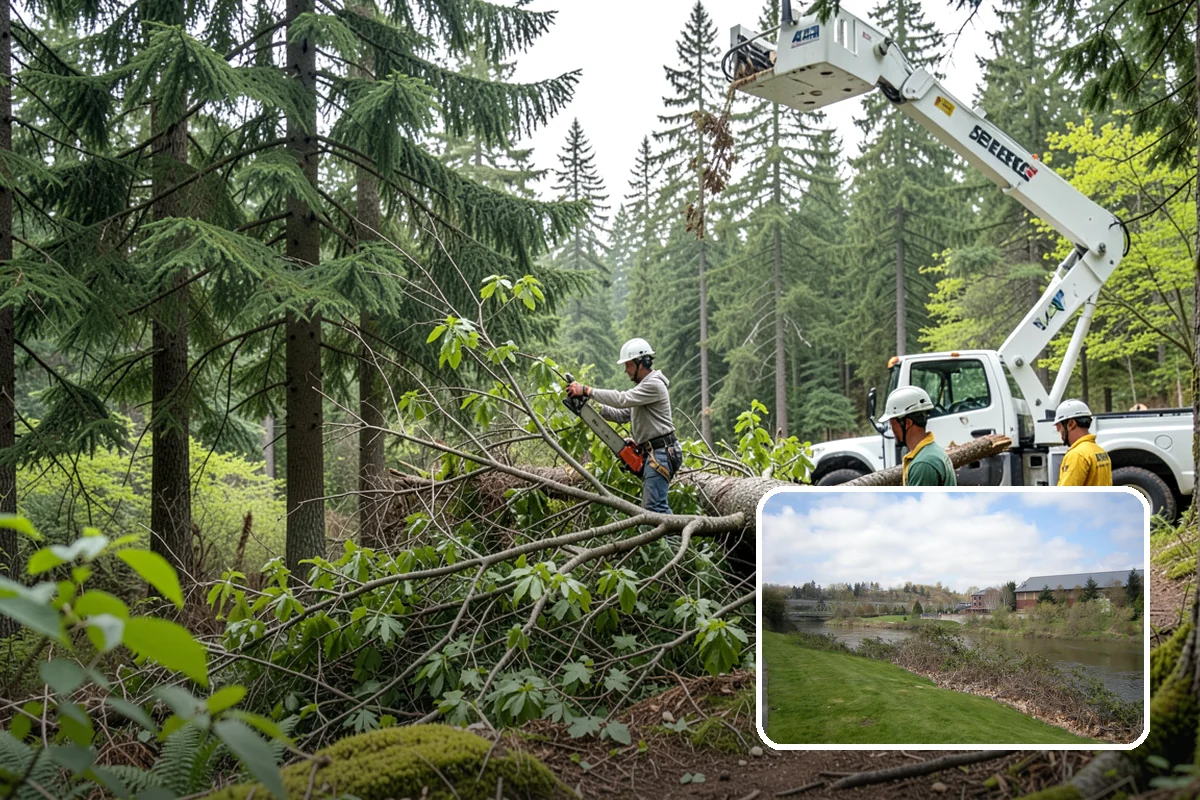 Driveway clearance pruning in Tukwila, King County, WA - Improves tree structure, health, and appearance