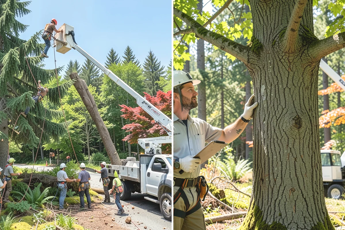 Driveway clearance pruning in University Place, Pierce County, WA - Assess canopy condition and pruning objectives