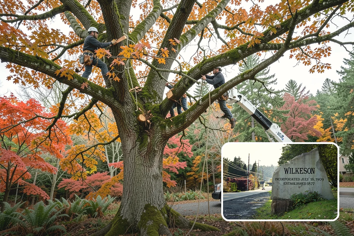 Driveway clearance pruning in Wilkeson, Pierce County, WA - Improves tree structure, health, and appearance