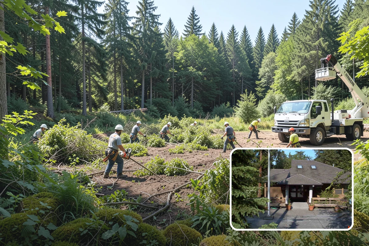 Driveway clearance pruning in Yarrow Point, King County, WA - Improves tree structure, health, and appearance