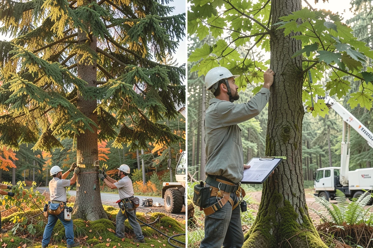 Driveway clearance pruning in Yarrow Point, King County, WA - Assess canopy condition and pruning objectives