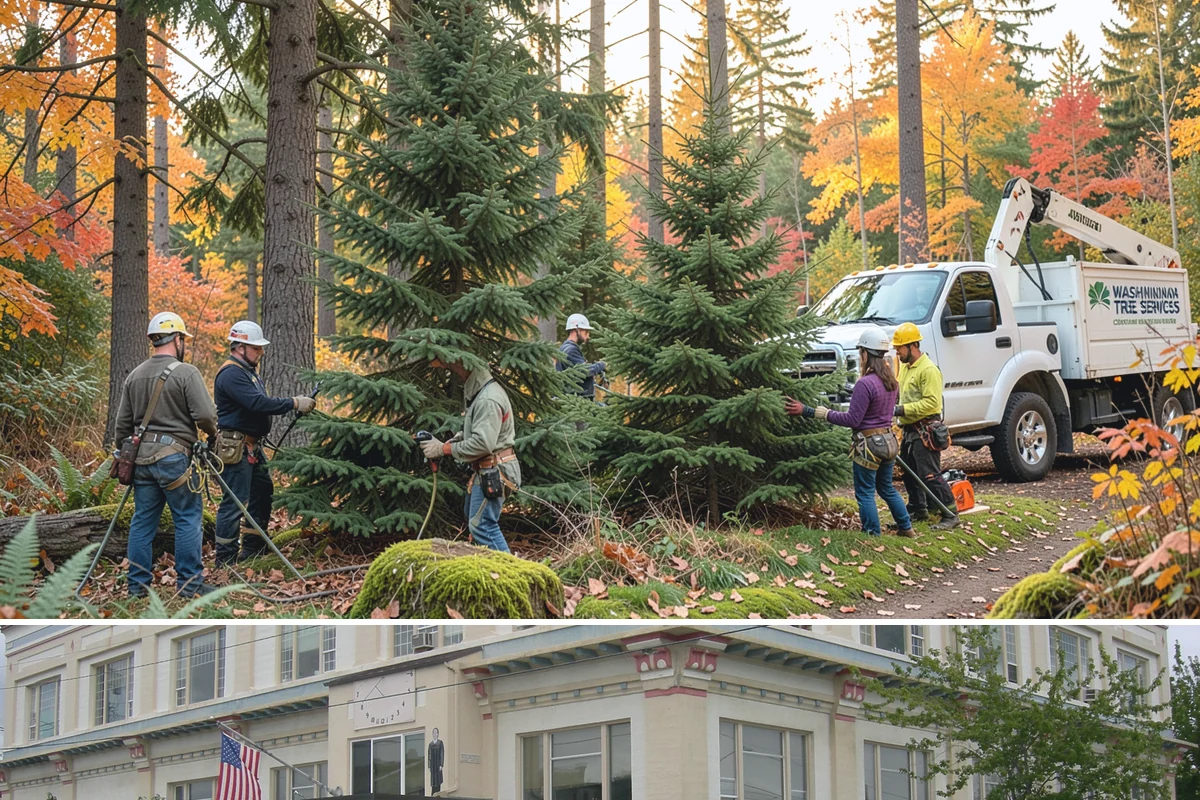 Drone tree inspections in Anacortes, Skagit County, WA - Inspections are performed year-round but methods adapt to seasonal foliage changes that affect visibility of defects in Puget...