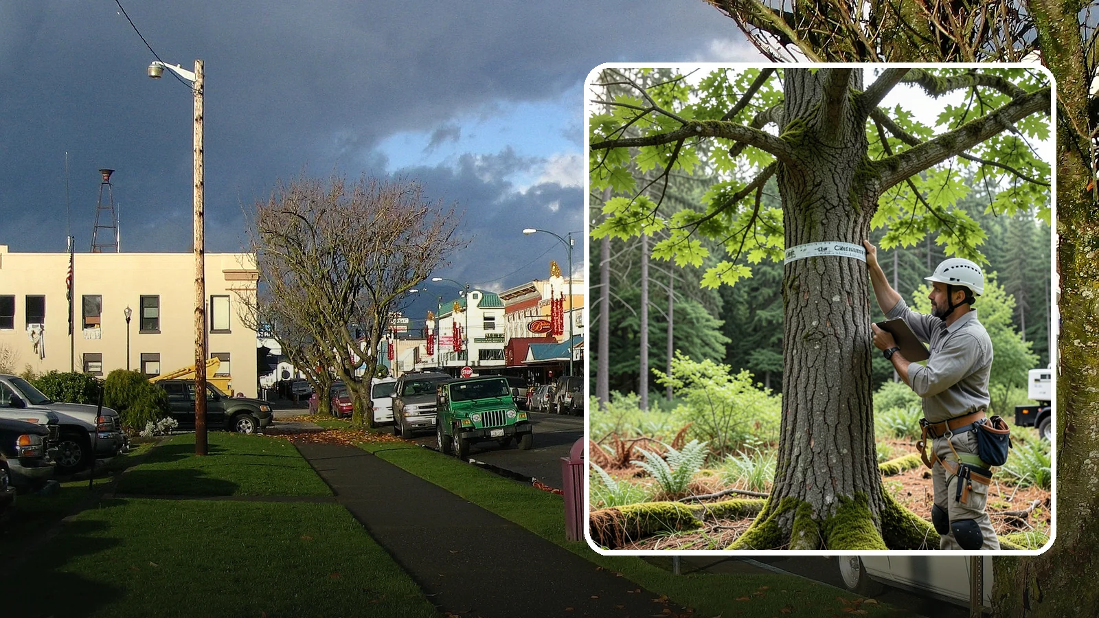 Drone tree inspections in Arlington, Snohomish County, WA - The aerial inspection of trees using a drone.