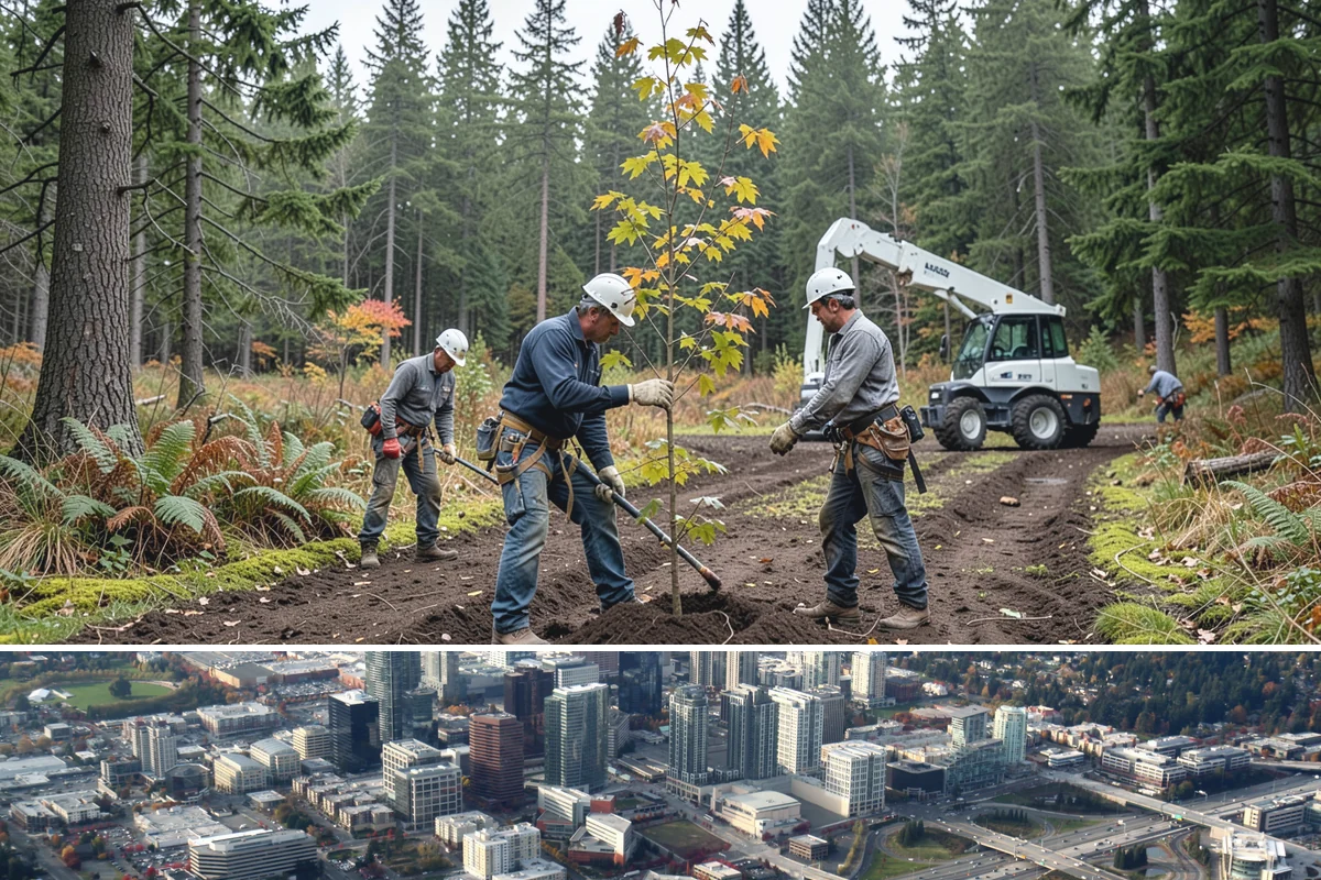 Drone tree inspections in Bellevue, King County, WA - Inspections are performed year-round but methods adapt to seasonal foliage changes that affect visibility of defects in Puget...