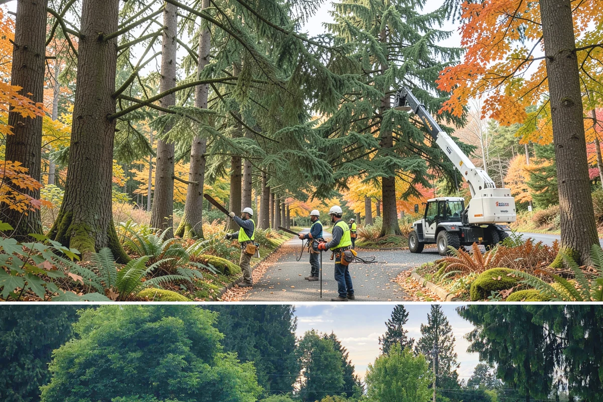 Drone tree inspections in Bonney Lake, Pierce County, WA - Inspections are performed year-round but methods adapt to seasonal foliage changes that affect visibility of defects in Puget...