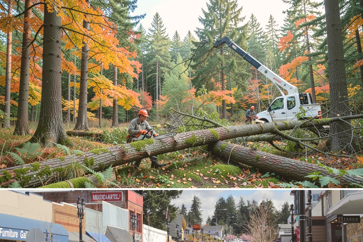 Drone tree inspections in Bothell, King County, WA - Inspections are performed year-round but methods adapt to seasonal foliage changes that affect visibility of defects in Puget...