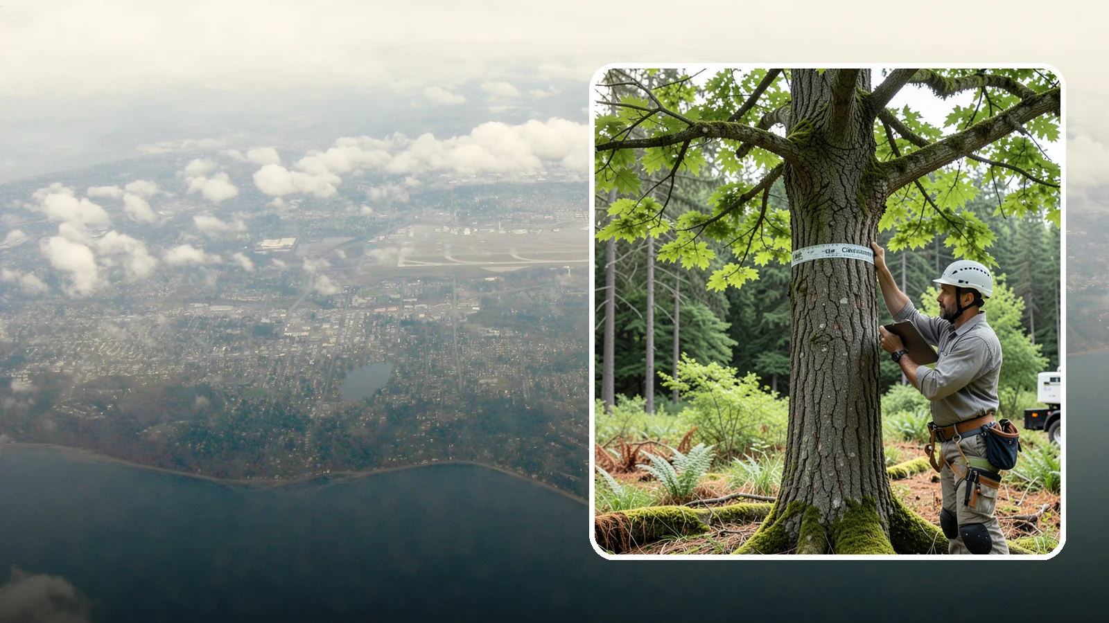 Drone tree inspections in Burien, King County, WA - The aerial inspection of trees using a drone.