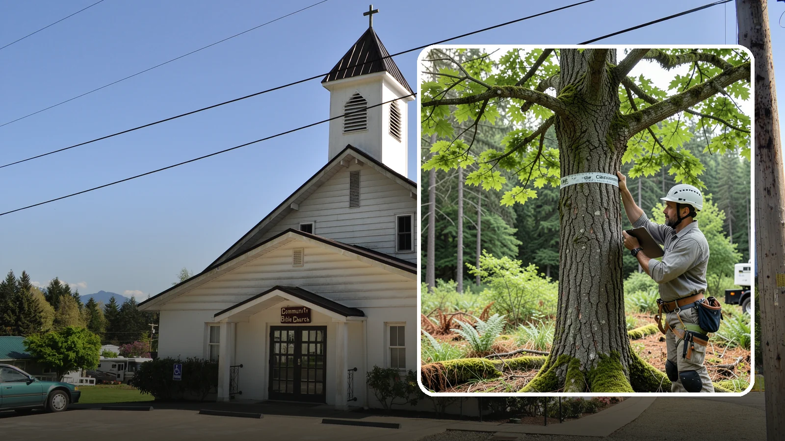 Drone tree inspections in Concrete, Skagit County, WA - The aerial inspection of trees using a drone.
