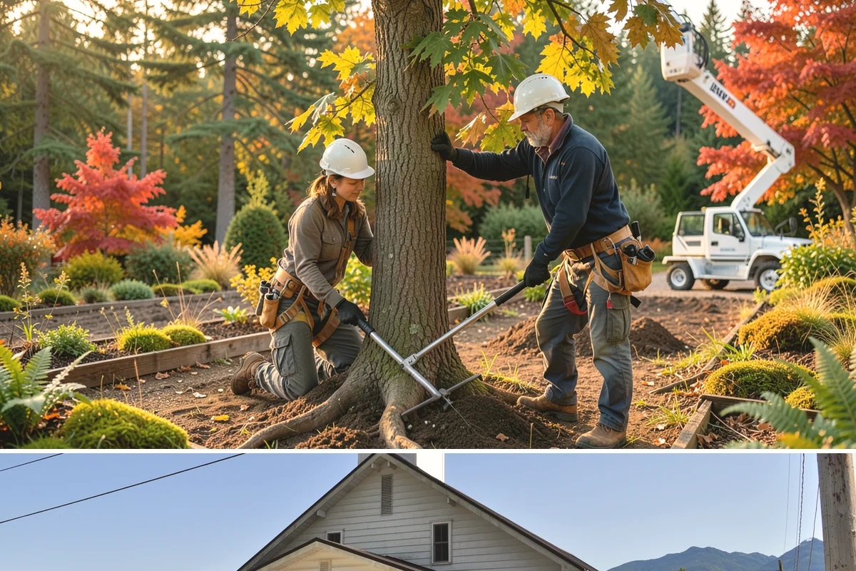 Drone tree inspections in Concrete, Skagit County, WA - Inspections are performed year-round but methods adapt to seasonal foliage changes that affect visibility of defects in Puget...