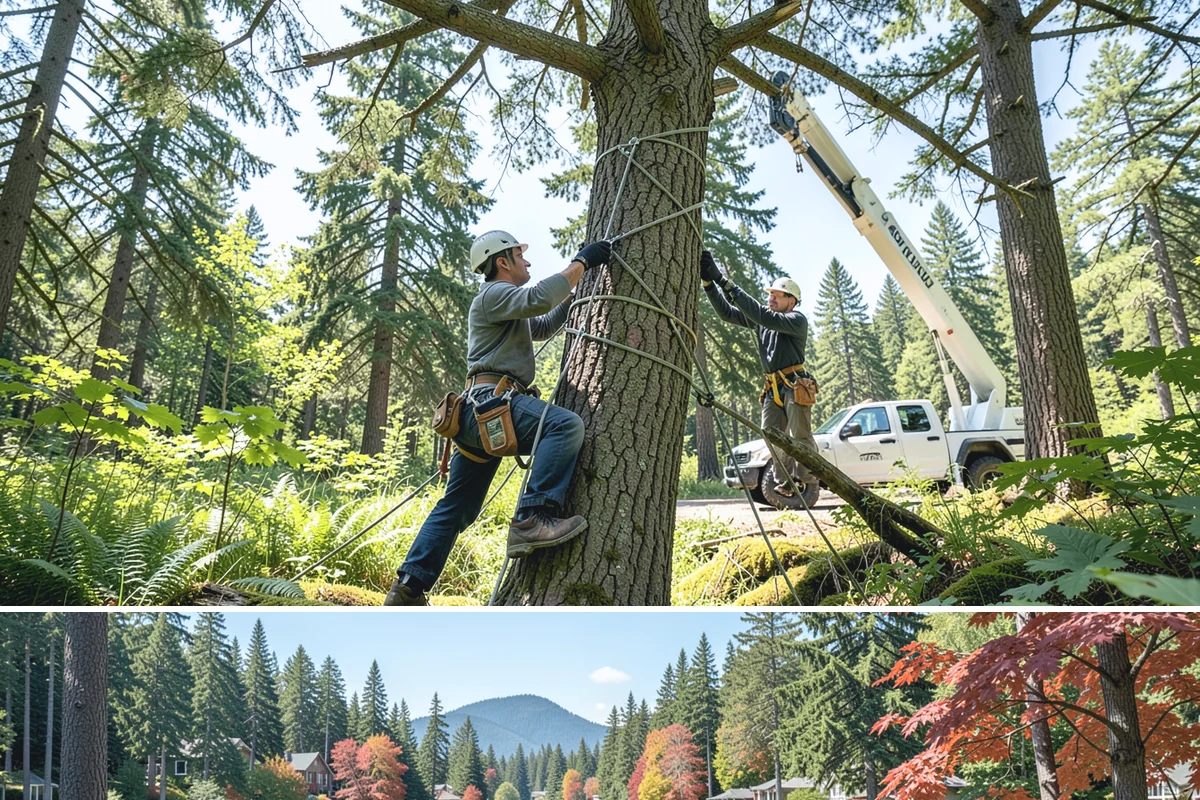 Drone tree inspections in Covington, King County, WA - Inspections are performed year-round but methods adapt to seasonal foliage changes that affect visibility of defects in Puget...