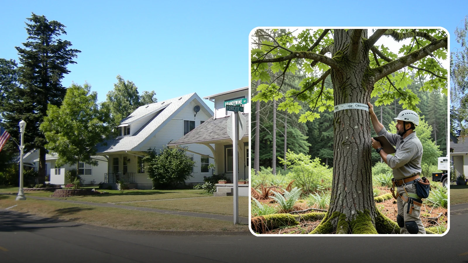 Drone tree inspections in DuPont, Pierce County, WA - The aerial inspection of trees using a drone.
