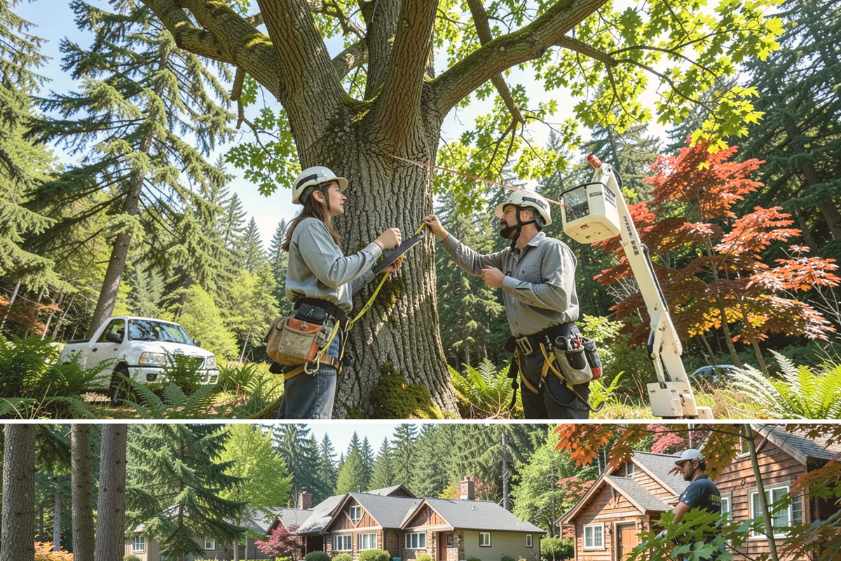 Drone tree inspections in Edgewood, Pierce County, WA - Inspections are performed year-round but methods adapt to seasonal foliage changes that affect visibility of defects in Puget...