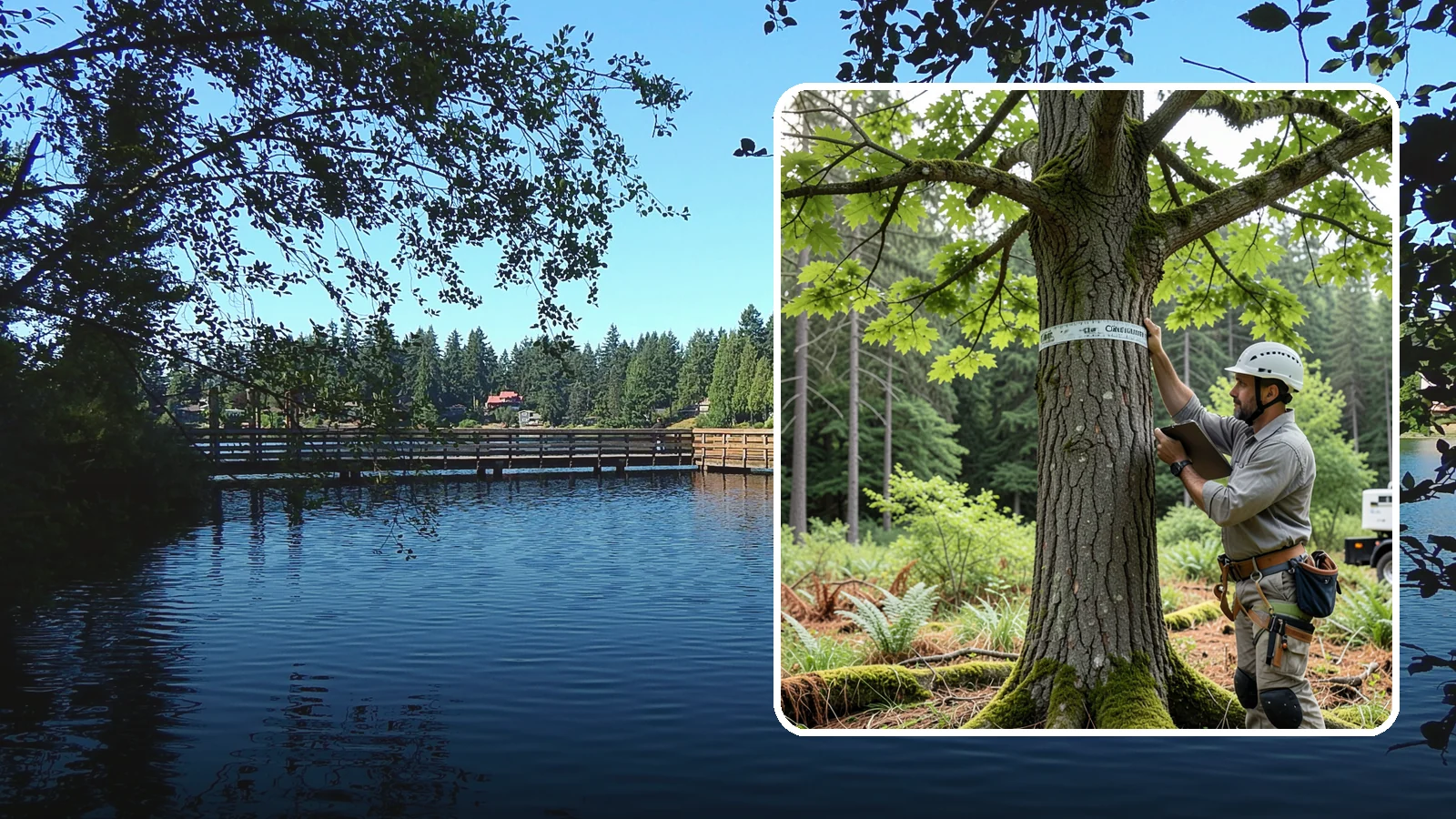 Drone tree inspections in Federal Way, King County, WA - The aerial inspection of trees using a drone.