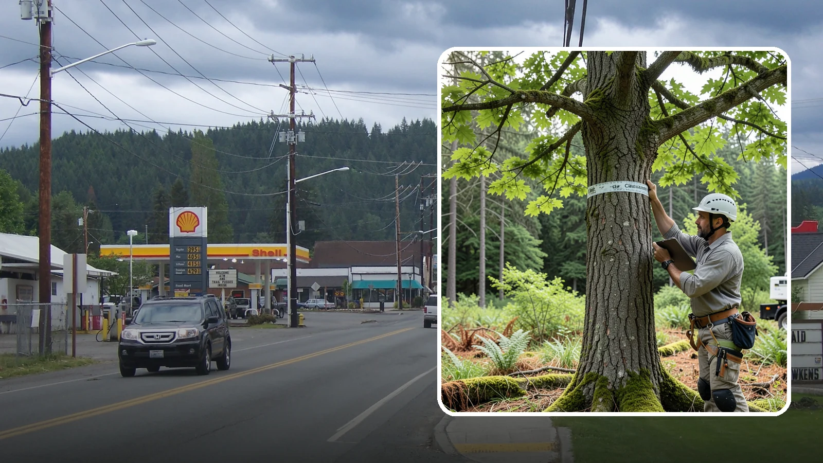 Drone tree inspections in Granite Falls, Snohomish County, WA - The aerial inspection of trees using a drone.
