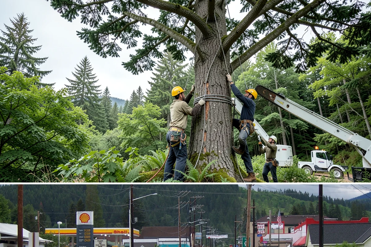 Drone tree inspections in Granite Falls, Snohomish County, WA - Inspections are performed year-round but methods adapt to seasonal foliage changes that affect visibility of defects in Puget...