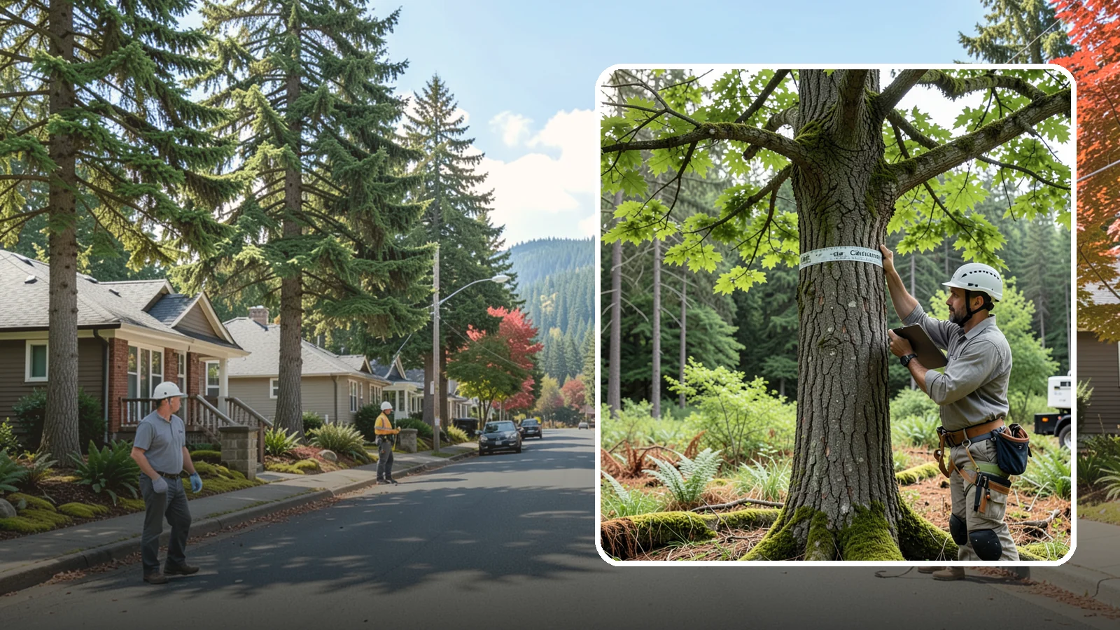 Drone tree inspections in Hunts Point, King County, WA - The aerial inspection of trees using a drone.