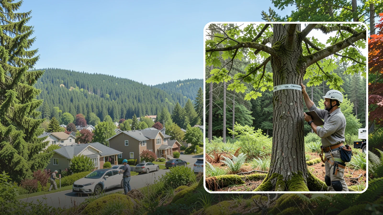 Drone tree inspections in Index, Snohomish County, WA - The aerial inspection of trees using a drone.